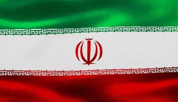 ilustração 3D de uma bandeira do irã - bandeira de tecido acenando realista foto