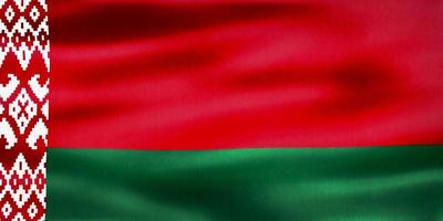 bandeira da bielorrússia - bandeira de tecido acenando realista foto