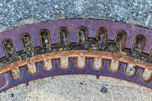 vista detalhada de perto em superfícies de metal e aço. foto