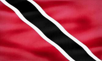 ilustração 3D de uma bandeira de trinidad e tobago - bandeira de tecido acenando realista foto