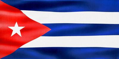 bandeira de cuba - bandeira de tecido acenando realista foto