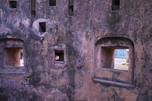 histórico idrakpur forte parede textura fundo munshigonj-bangladesh foto