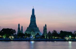 wat uma corrida budista religioso lugares dentro pôr do sol tempo, Bangkok, foto