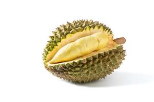 maduro um mês durian fruta isolado em branco fundo, foto