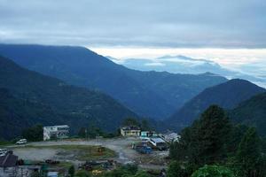 himalaia alcance pôr do sol a partir de phadamchen Sikkim foto