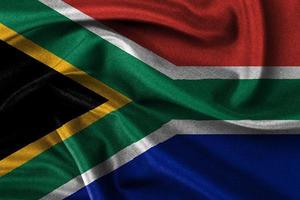 tecido textura do souyh África bandeira, suave ondulado bandeira do sul África, nacional do África dia celebração Projeto foto