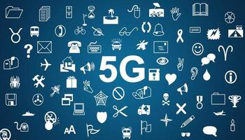 conceito do futuro tecnologia 5g rede sistemas e Internet. 3d ilustração foto