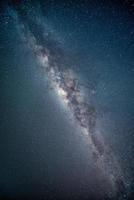 panorama com leitoso caminho galáxia. noite céu com estrelas. grandes exposição fotografia. foto