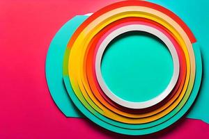 arco Iris colorida papel círculo fundo. modelo ilustração para Projeto material, elemento e pano de fundo. foto