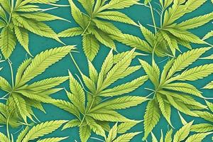 verde cannabis maconha folhas desatado padronizar fundo. cannabis grampo e fundo. conceito do drogas, cânhamo foto