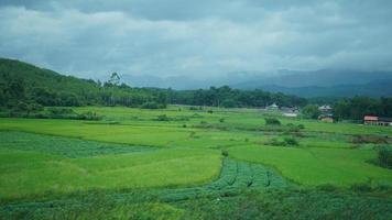 a lindo campo Visão a partir de a escorrendo trem em a sul do a China foto