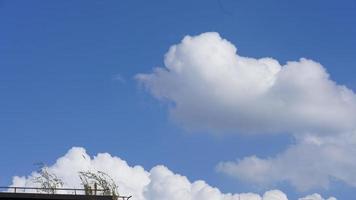 a verão céu Visão com a branco nuvens e azul céu Como fundo foto