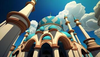 a azul mesquita, Istambul, peru. ai gerado foto