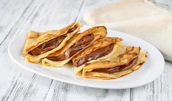 crepes com creme de chocolate foto