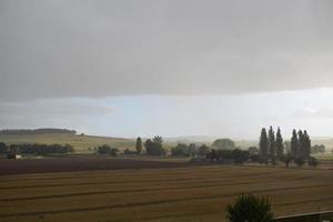 trovoada acima colhido eifel panorama foto