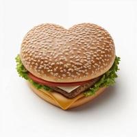coração em forma hamburguer foto