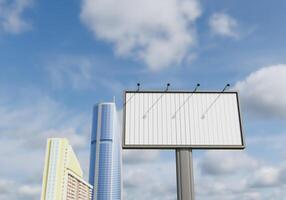 outdoor em branco de maquete 3d na renderização do centro foto