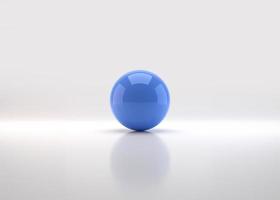 azul esfera com sombra. bola. 3d render foto