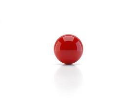 vermelho esfera com sombra em branco fundo. 3d render foto
