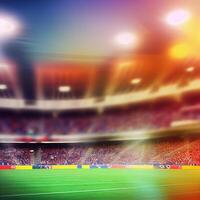 Esportes futebol estádio borrado fundo - ai gerado imagem foto
