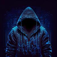 hacker, programador moderno espião, ilegal dados procurar - ai gerado imagem