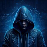 hacker, programador moderno espião, ilegal dados procurar - ai gerado imagem