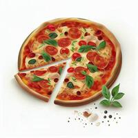 recentemente cozido quente vegetariano vegano pizza - ai gerado imagem foto