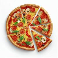 recentemente cozido quente vegetariano vegano pizza - ai gerado imagem foto