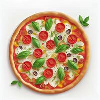 recentemente cozido quente vegetariano vegano pizza - ai gerado imagem foto