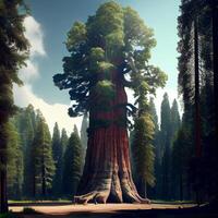 gigante sequóia, grande mogno, símbolo do EUA - ai gerado imagem foto
