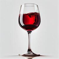 vidro do vermelho vinho em branco fundo - ai gerado imagem foto