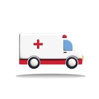 Carro de ambulância branco realista 3d, van médica. serviço de resgate médico, cuidados de saúde, conceito de emergência. foto