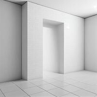 ampla espaçoso brilhante branco estúdio - ai gerado imagem foto