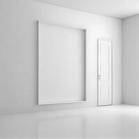 ampla espaçoso brilhante branco estúdio - ai gerado imagem foto