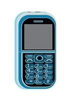 azul cor, teclado Móvel telefone, vetor gráfico Projeto tendo dentro branco fundo foto
