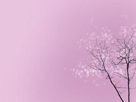 silhueta seco galhos do árvore com transparente branco tom folhas sopro, Rosa cor fundo com em branco cópia de espaço para texto, papel de parede foto