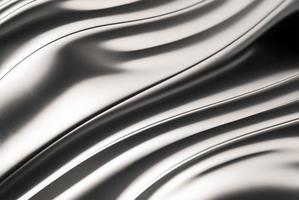abstrato cromada onda curva moderno em uma luxo prata fundo foto
