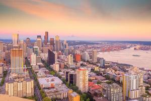 paisagem urbana da cidade de Seattle no centro da cidade no estado de Washington, EUA foto