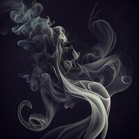 Grosso branco fumaça em uma Sombrio fundo - ai gerado imagem foto