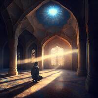 muçulmano oração às mesquita. ai gerado foto