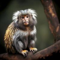 sagui macaco habitats. ai gerado foto