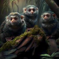 sagui macaco habitats. ai gerado foto