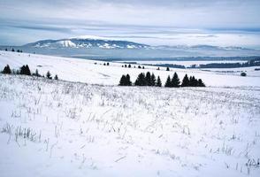 paisagem de neve nas terras altas foto