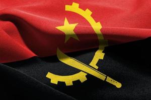 3d ilustração fechar-se bandeira do Angola foto