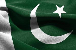 3d ilustração fechar-se bandeira do Paquistão foto