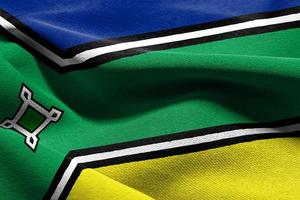 A bandeira da ilustração 3d do amapa é um estado do brasil. acenando no dia foto