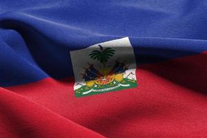 3d ilustração fechar-se bandeira do Haiti foto