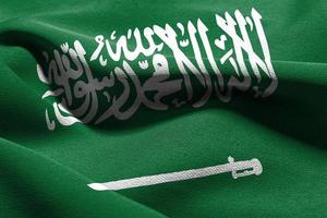 3d ilustração fechar-se bandeira do saudita arábia foto