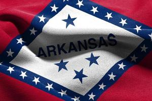 3d ilustração bandeira do Arkansas é uma Estado do Unidos estados. wa foto