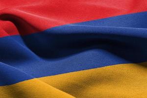 3d ilustração fechar-se bandeira do Armênia foto